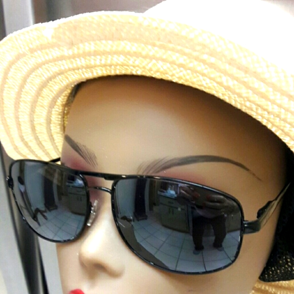 Men's Sky Eyewear Black Rectangle Sunglasses